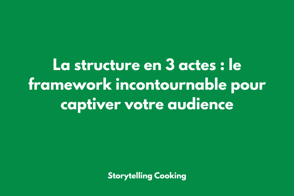 Schéma illustrant la structure narrative en 3 actes avec courbe de tension dramatique - framework de storytelling pour entrepreneurs
