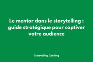 Illustration d'un mentor guidant un entrepreneur dans son parcours narratif